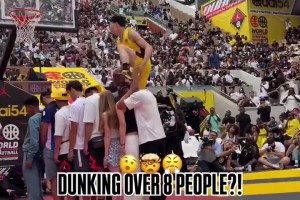 基操勿6！陈登星巴黎扣篮大赛飞跃8人震惊外国球迷